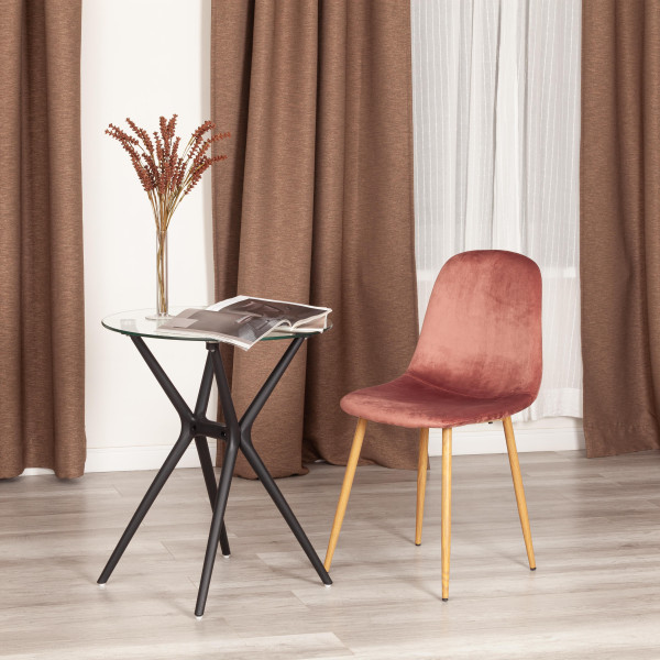 Стул BREEZE (mod. 4724) вельвет/металл, 44 х 53 х 87 см, Coral (коралловый) HLR44 / натуральный фото № 8