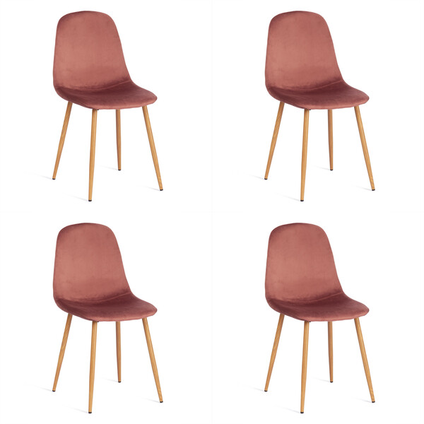 Стул BREEZE (mod. 4724) вельвет/металл, 44 х 53 х 87 см, Coral (коралловый) HLR44 / натуральный фото № 10