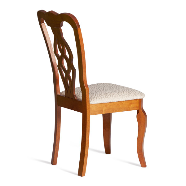 Стул - Афродита/ Aphrodite дерево гевея, 46х54х99см, Espresso (дуб в красноту), ткань кремовая с рисунком (А04) фото № 3