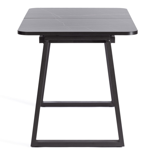 Стол MALTIDO ЛДСП/HPL/металл, 130 х 75+30 х 75 см, Мрамор чёрный/чёрный фото № 2