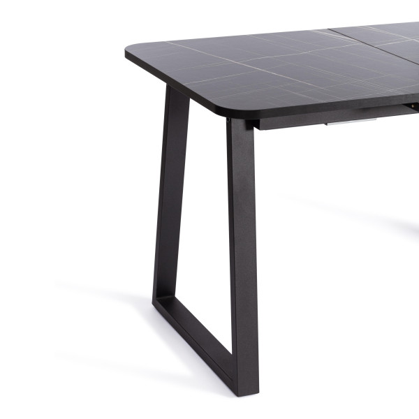 Стол MALTIDO ЛДСП/HPL/металл, 130 х 75+30 х 75 см, Мрамор чёрный/чёрный фото № 8