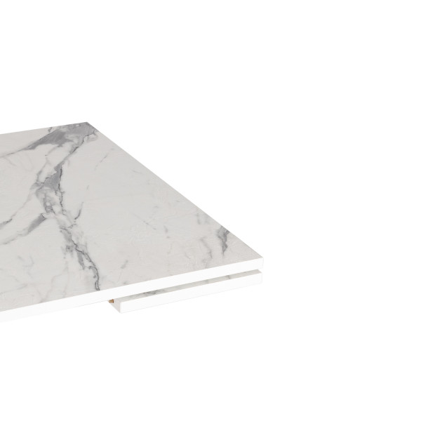 Стол VIGO ЛДСП/HPL/металл,  120 x 80 x 30 х 30 х 75 см, Мрамор светлый/белый фото № 8