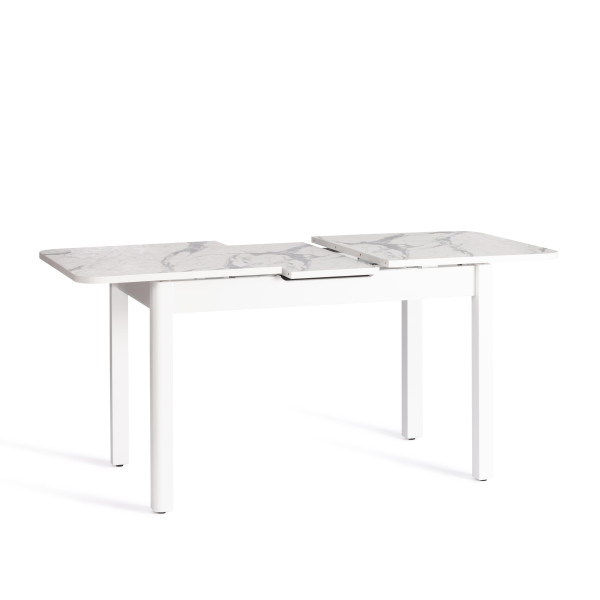 Стол ALIGERY ЛДСП/HPL/металл, 130 х 75+30 х 75 см, Мрамор светлый/белый фото № 5