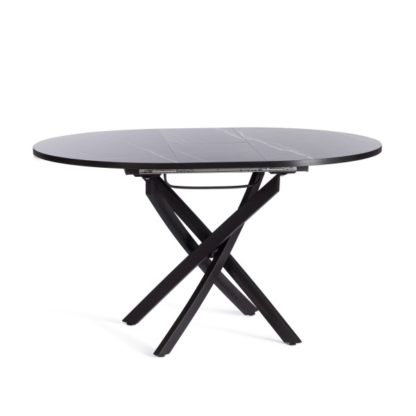 Стол MANZANA ЛДСП/HPL/металл, 100 х 100+30 х 75 см, Мрамор чёрный/чёрный фото № 6