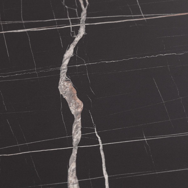 Стол MANZANA ЛДСП/HPL/металл, 100 х 100+30 х 75 см, Мрамор чёрный/чёрный фото № 10