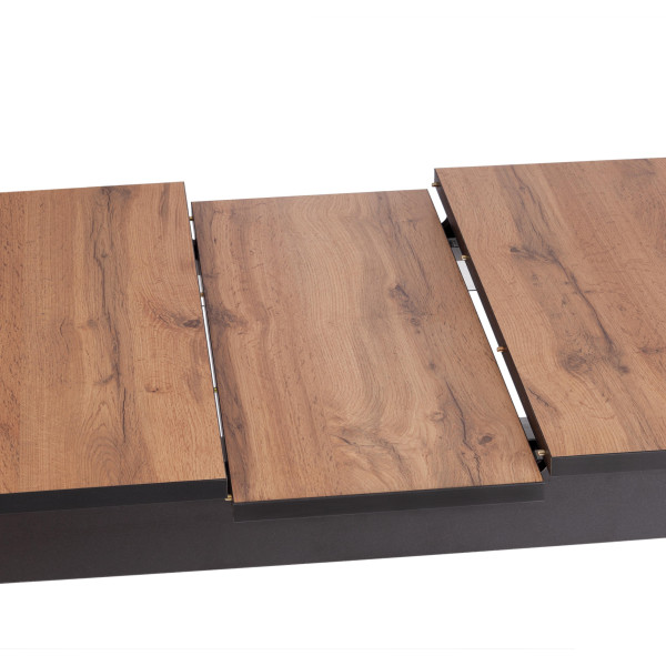 Стол ALIGERY ЛДСП/HPL/опора-массив березы , 130 х 75+30 х 75 см, Дуб Вотан/чёрный фото № 9
