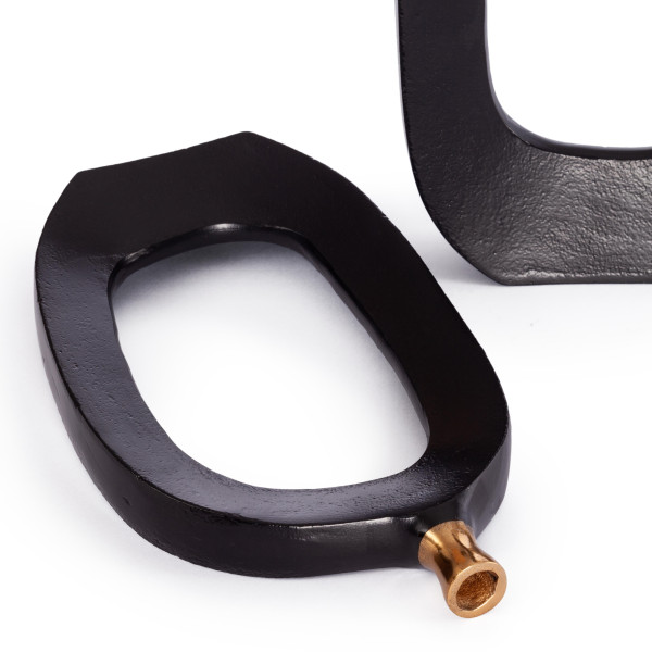 Набор ваз Secret De Maison KROPTU ( mod. LS-0005 )  металл: аллюминий,  24 х 45см, 19 х 36 см, черный фото № 3