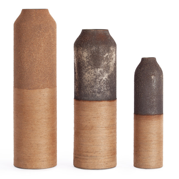 Набор ваз Secret De Maison TESHA ( mod. LS-0244 )  металл: железо, 6 х 12 х 46 см , 11х 19 х 58 см, 11 х 19 х 68 см, коричневый/бежевый фото № 2