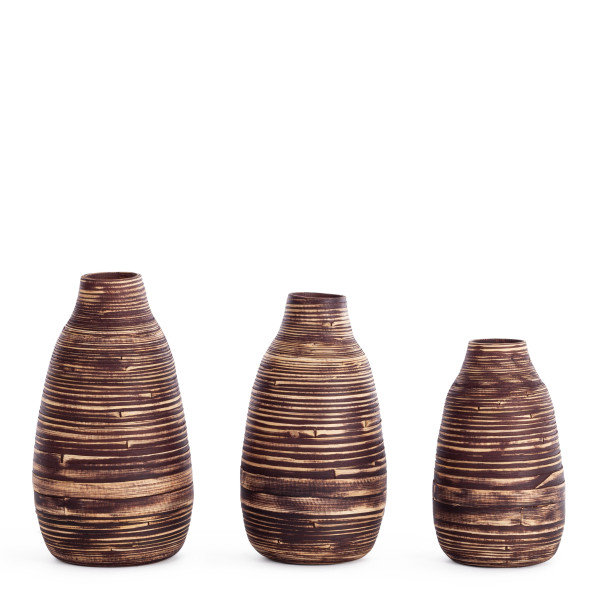 Набор ваз Secret De Maison VENCH ( mod. LS-0184 )  бамбук,  23 х 23 х 41 см , 20 х 20 х 36 см, 18 х 18 х 31 с, коричневый/бежевый фото № 2