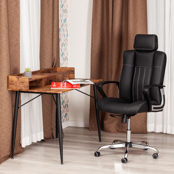 Кресло OXFORD хром кож/зам, черный, 36-6 фото № 13