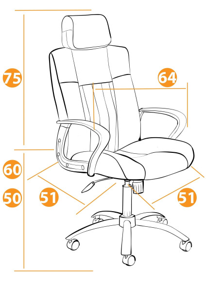 Кресло OXFORD хром кож/зам, черный, 36-6 фото № 12