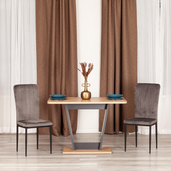 Стол обеденный TIBI нераздвижной ЛДСП, 68,6 х 110 х 75 см, Дуб артисан/Графит фото № 8