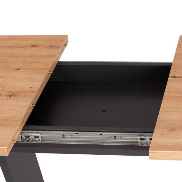 Стол обеденный FOX раздвижной ЛДСП, 68.6x110-145x75 см, Дуб артисан/Графит фото № 11