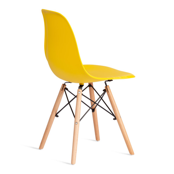 Стул CINDY (EAMES) (mod. 1801) дерево бук/металл/сиденье пластик, 45x51x82 см, Yellow (Желтый) фото № 3