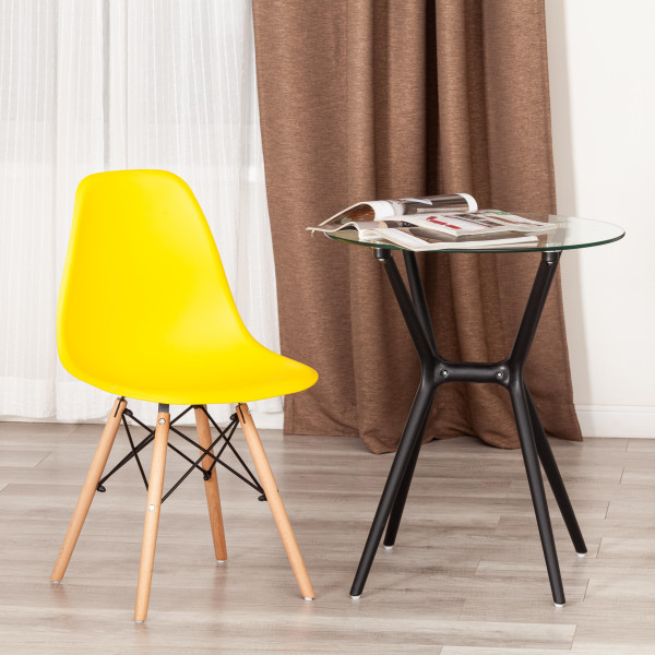 Стул CINDY (EAMES) (mod. 1801) дерево бук/металл/сиденье пластик, 45x51x82 см, Yellow (Желтый) фото № 9