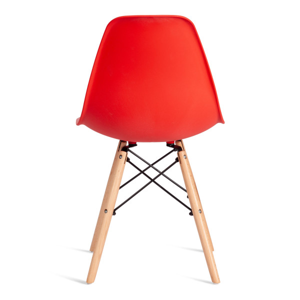 Стул CINDY (EAMES) (mod. 1801) дерево бук/металл/сиденье пластик, 45x51x82 см, Red (красный) фото № 4