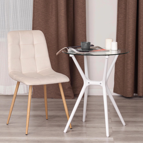 Стул CHILLY (mod. 7094-1) вельвет/металл, 44,5х52,5х86 см, beige (бежевый) HLR2 / натуральный фото № 9