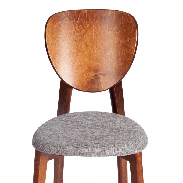 Стул DIAMANTE мягкое сидение бук, 42x42x85см, коричневый, ткань wool dimgrey, серый фото № 6