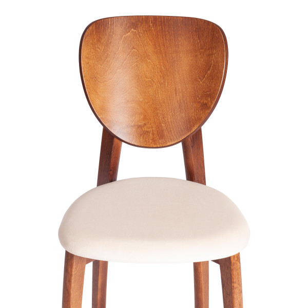 Стул DIAMANTE мягкое сидение бук, 42x42x85см, коричневый, ткань Tenerife Cream фото № 6