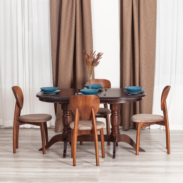 Стол COPPOLA бук, мдф, 140+40x80x77см, Tobacco, узор прямой фото № 12