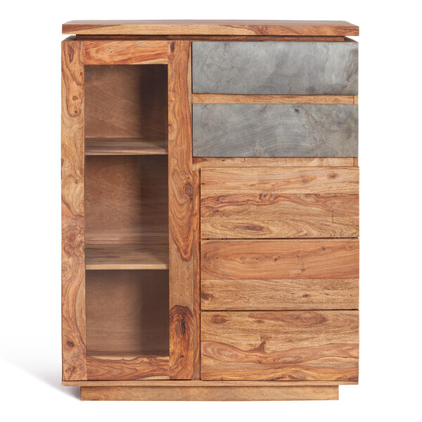 Шкаф-стеллаж Secret De Maison ROSEWOOD ( mod. 9800 ) палисандр/стекло, 100*40*128 см, Natural tinted (натуральный тонированный) фото № 5