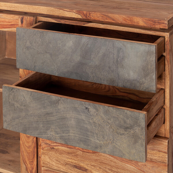 Шкаф-стеллаж Secret De Maison ROSEWOOD ( mod. 9800 ) палисандр/стекло, 100*40*128 см, Natural tinted (натуральный тонированный) фото № 6