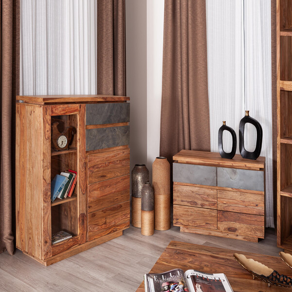 Шкаф-стеллаж Secret De Maison ROSEWOOD ( mod. 9800 ) палисандр/стекло, 100*40*128 см, Natural tinted (натуральный тонированный) фото № 11