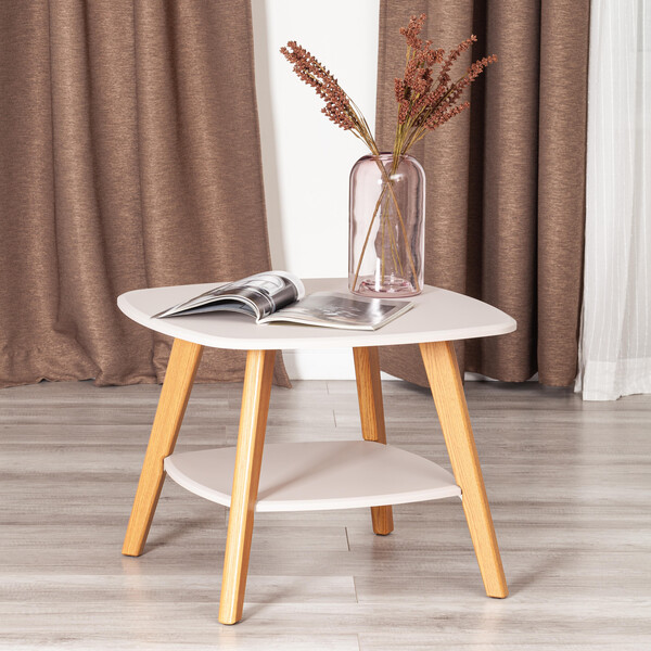 Журнальный стол RIO мдф, 65х65х50 см,  крем/дуб светлый фото № 6