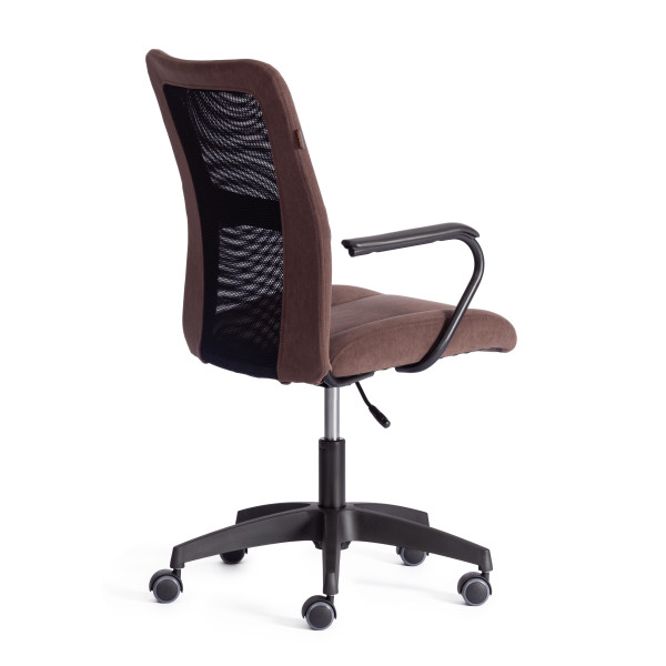 Кресло STAFF флок/ткань, коричневый/черный, 6/W-11 фото № 3
