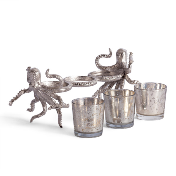 Подсвечник Secret De Maison OCTOPUS3 ( mod. 3923 ) алюминиевый сплав, 24x11,5x11,5 см, никель/nickel antique фото № 4