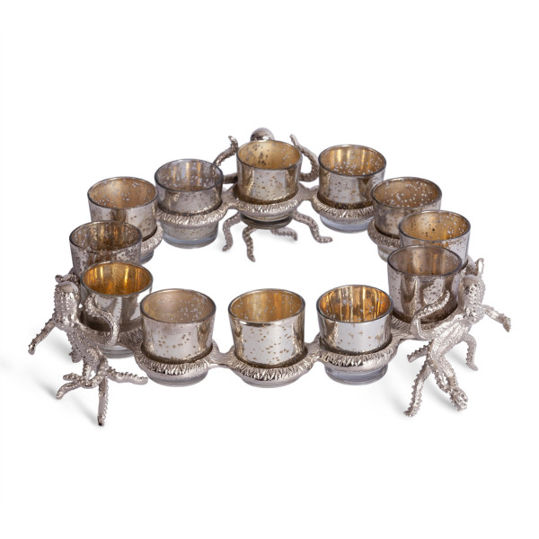 Подсвечник Secret De Maison OCTOPUS4 ( mod. 3925 ) алюминиевый сплав, 38x38x10 см, никель/nickel фото № 3