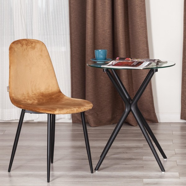 Стул BREEZE (mod. JSC-58) Велюр/металл , 44 х 53 х 86 см, brown (коричневый) HLR12 / черный фото № 9