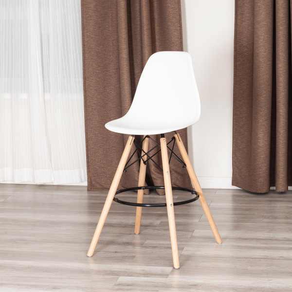 Стул барный Cindy Bar Chair (mod. 80-1) дерево бук/металл/пластик, 50 х 51 х 109 см, White (Белый) 70029/ натуральный фото № 9