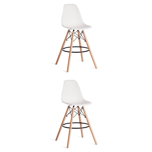 Стул барный Cindy Bar Chair/Синди Бар Чаир (мод. 80-1) дерево бук/металл/пластик, 50х51х109см, белый 70029/ натуральный фото № 10