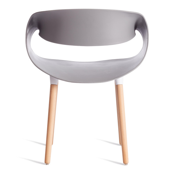 Стул QXX (mod. C1058-1) пластик/дерево, 60 х 53 х 81 см, Grey (серый) 92717 / натуральный фото № 4