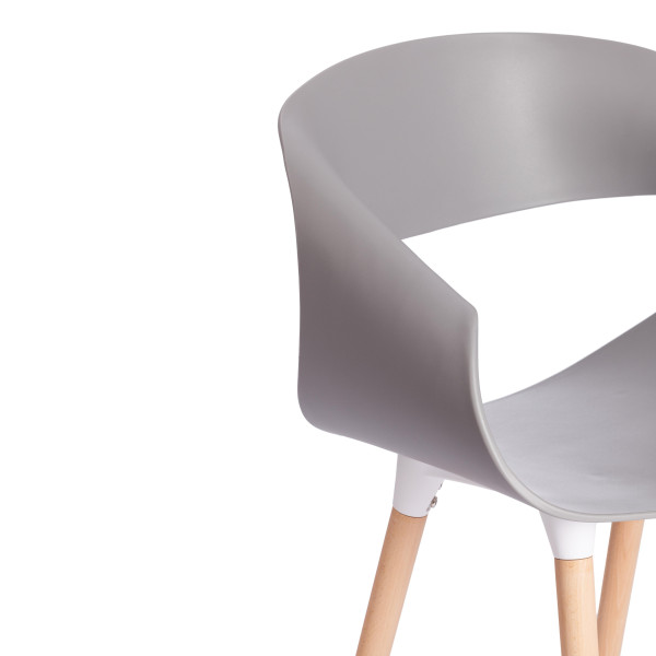 Стул QXX (mod. C1058-1) пластик/дерево, 60 х 53 х 81 см, Grey (серый) 92717 / натуральный фото № 7