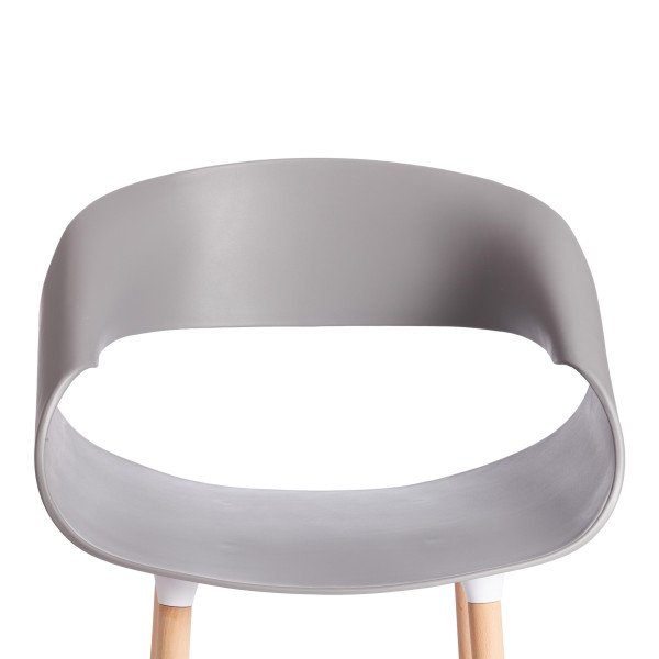 Стул QXX (mod. C1058-1) пластик/дерево, 60 х 53 х 81 см, Grey (серый) 92717 / натуральный фото № 6