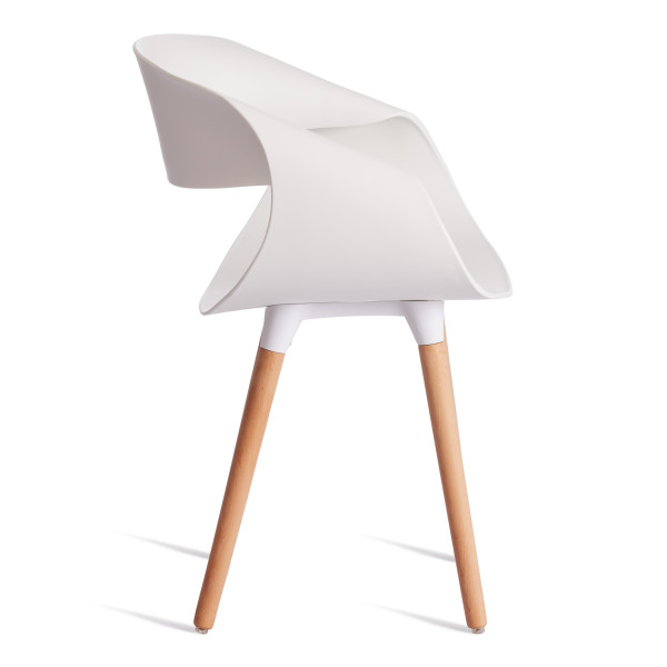 Стул QXX (mod. C1058-1) пластик/дерево, 60 х 53 х 81 см, White (Белый) 70029/ натуральный фото № 2