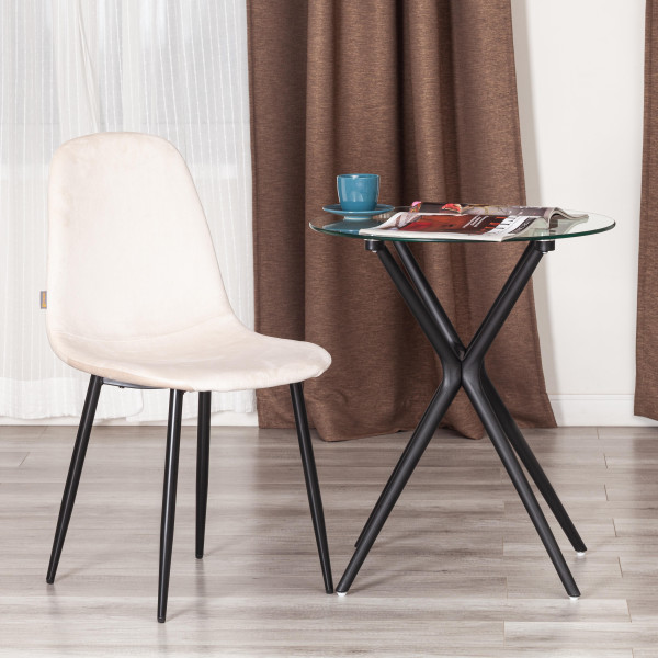 Стул BREEZE (mod. JSC-58) Велюр/металл , 44 х 53 х 86 см, beige (бежевый) HLR2 / черный фото № 9