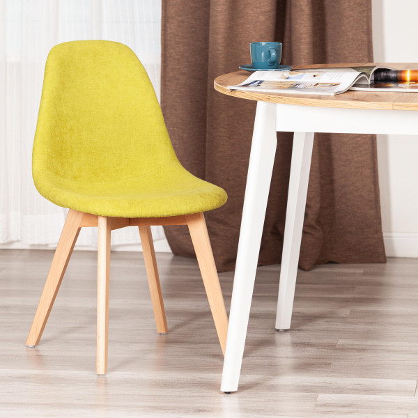 Стул CINDY SOFT (mod. C1021F1-1) вельвет/дерево бук, 55 х 48 х 83 см, Light green (светло-зеленый) LY1701-8 / натуральны фото № 9