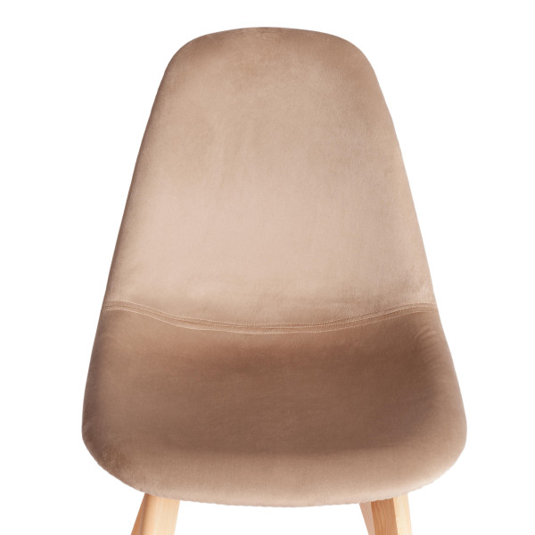 Стул CINDY SOFT (mod. C1021F1-1) вельвет/дерево бук, 55 х 48 х 83 см, brown (коричневый) HLR12 / натуральный фото № 6
