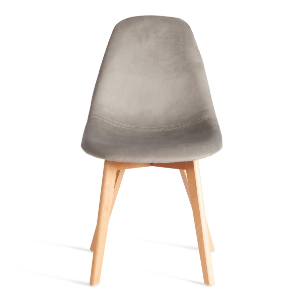 Стул CINDY SOFT (mod. C1021F1-1) велюр/дерево бук, 55 х 48 х 83 см, Light grey (светло-серый) HLR39 / натуральный фото № 5
