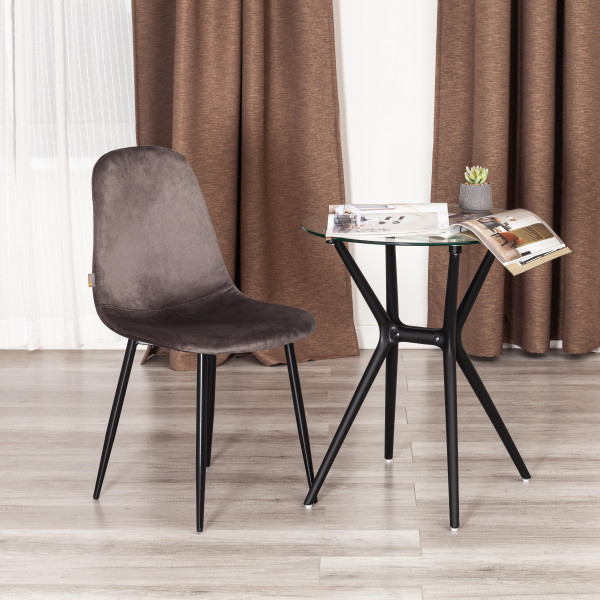 Стул BREEZE (mod. JSC-58) Велюр/металл , 44 х 53 х 86 см, Dark grey (темно-серый) HLR24 / черный фото № 10