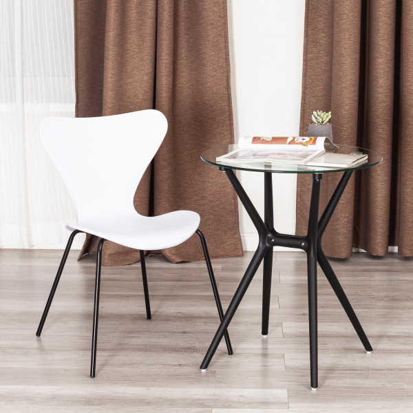 Стул Jacobsen (mod DC 102-1) пластик/металл, 45 х 54.5 х 80 см, White (белый) / Black (черный) фото № 10