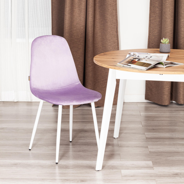 Стул BREEZE (mod. JSC-58) Велюр/металл , 44 х 53 х 86 см, Lavender (лавандовый) HLR26 / белый фото № 10