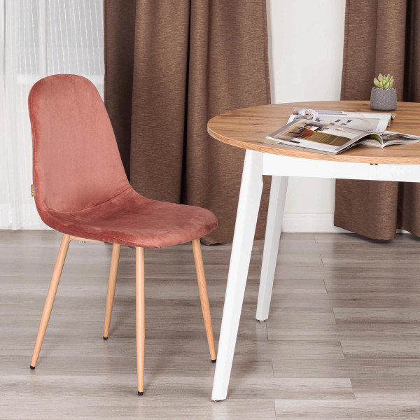 Стул BREEZE (mod. JSC-58) Велюр/металл , 44 х 53 х 86 см, Coral (коралловый) HLR44 / натуральный фото № 10