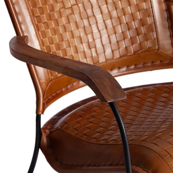 Кресло Secret De Maison PAGANEL (mod. 2106-CH) металл, кожа буйвола, 65 х 75 х 73 см (69 х 84 х 89 см), Античный светлый фото № 6