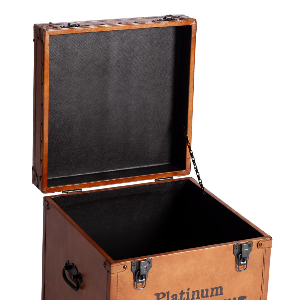 Столик - сундук Secret De Maison TRUNK ( mod. 2008 ) дерево манго/кожа буйвола, 40 х 40 х 45 см, Античный светлый фото № 8