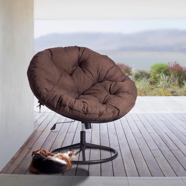 Кресло CLOUDE HOME рогожка/металл, 97х98х90-96см, коричневый, 3М7-147 фото № 15