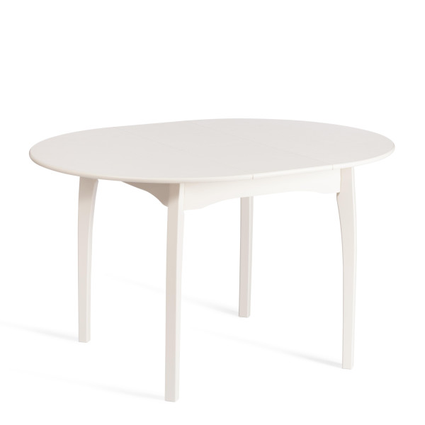 Стол DIAMANTE круглый бук, мдф, шпон дуба, 100 х 100+30 х 75 см, Ivory white фото № 9